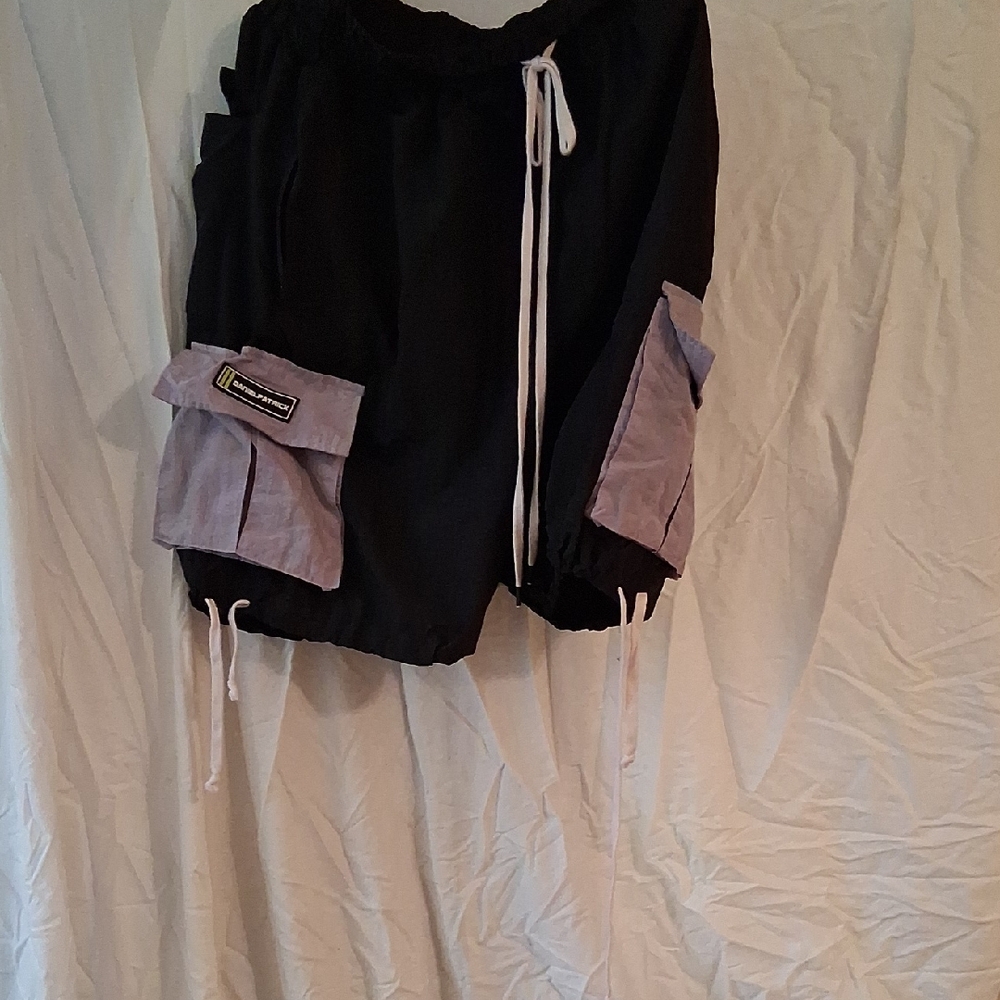 Men's Black and LAVENDER Athletic Shorts